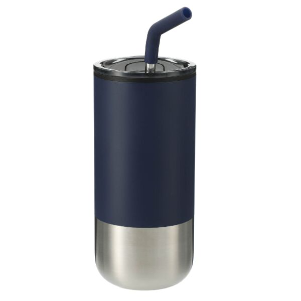 Insulated 16oz Stainless Steel Tumbler with Straw Thumbnail