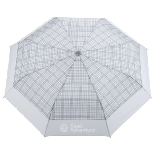 42" Recycled PET Auto Open Plaid Folding Umbrella Thumbnail