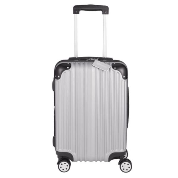 Metallic Upright Expandable Luggage with Tag Thumbnail